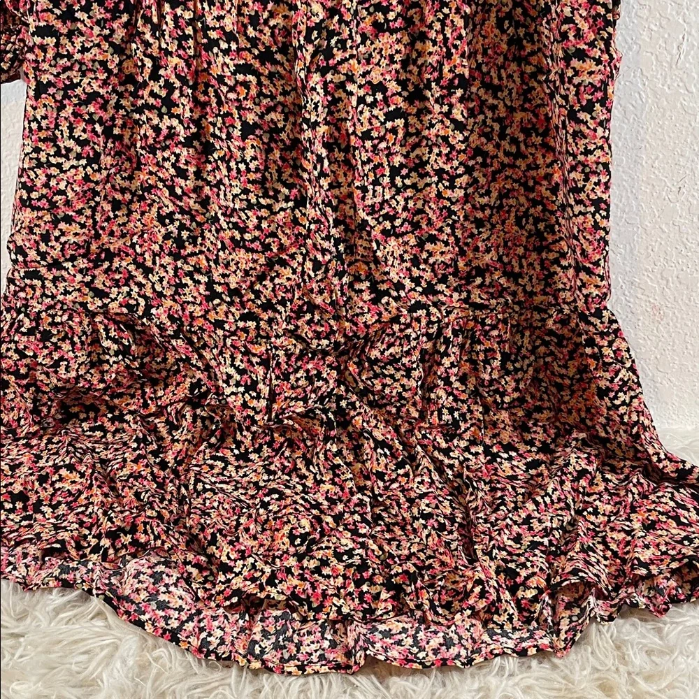 H&M Ditsy Floral Crepe Long Midi Peasant Dress Size XS - Picture 7 of 9